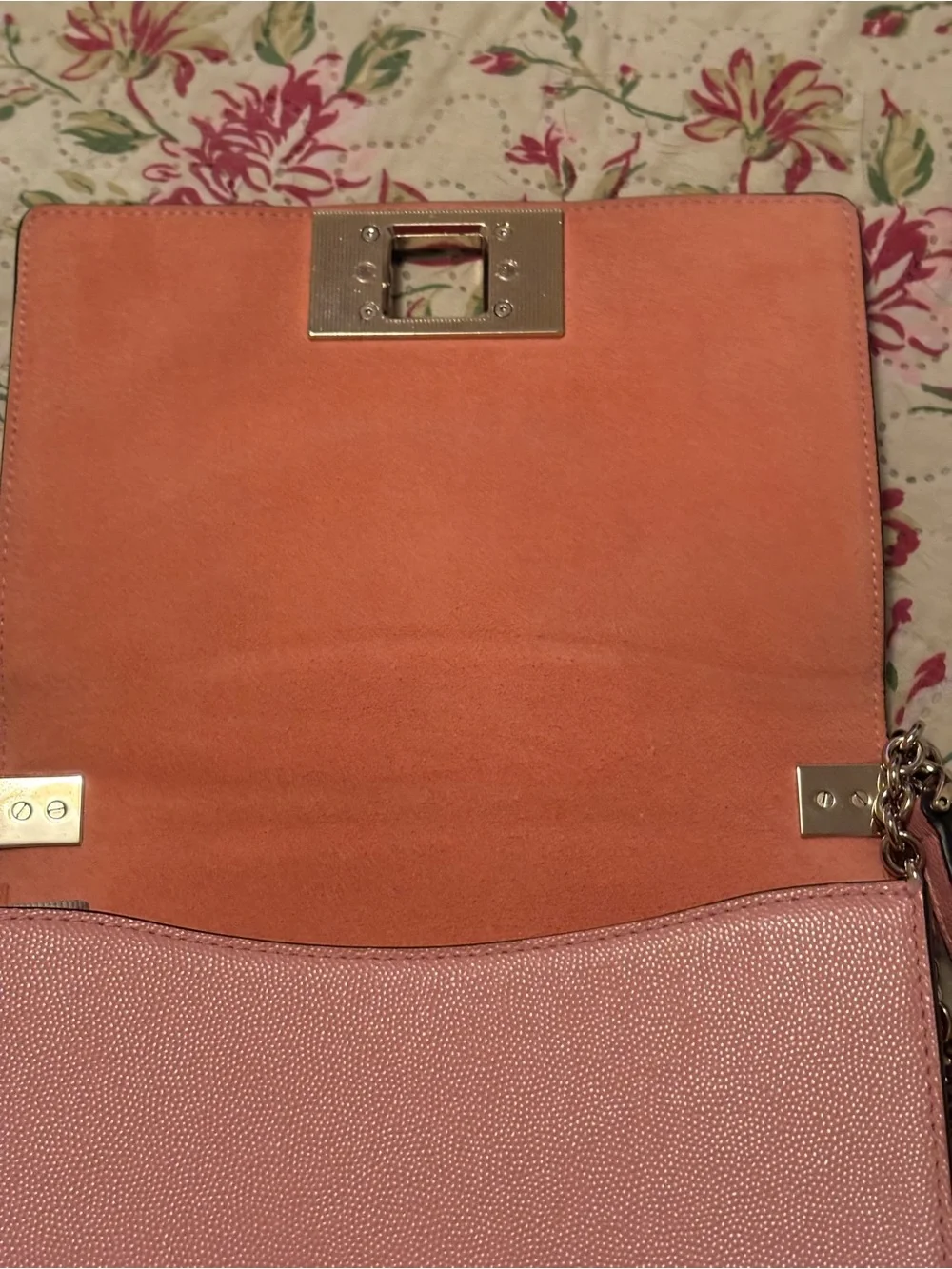 Furla Pink Leather Crossbody Bag with silver Chain - Picture 16 of 16